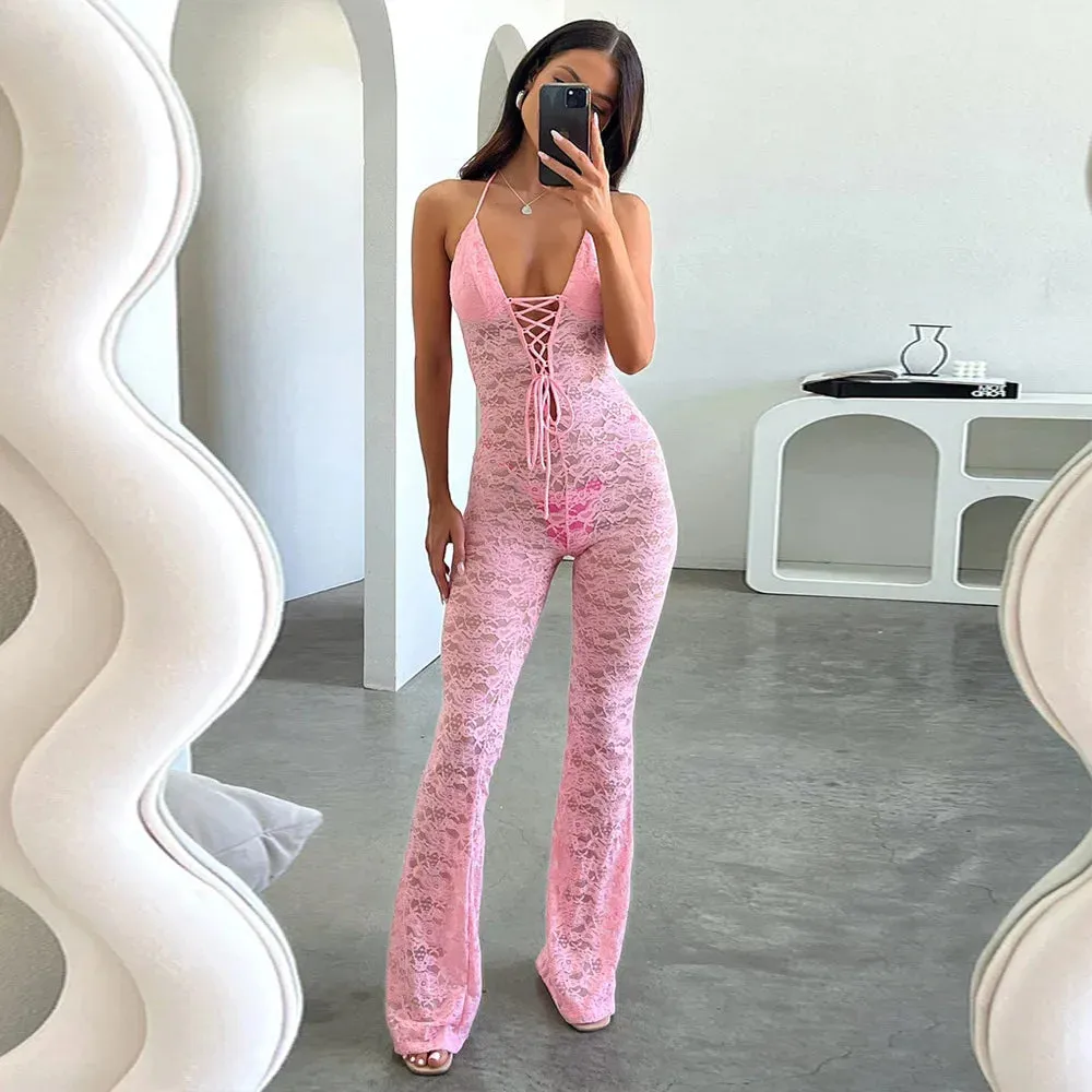 Sexy & Club Hollow-Out Ankle-Length Jumpsuit