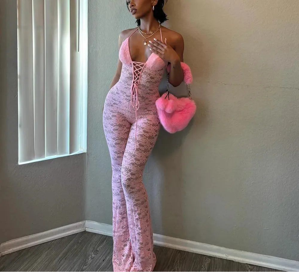 Sexy & Club Hollow-Out Ankle-Length Jumpsuit