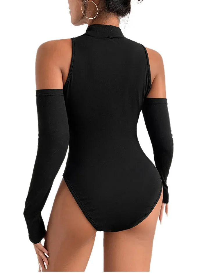 Sexy Hollow Tight Long Sleeve off Shoulder Jumpsuit Bodysuit