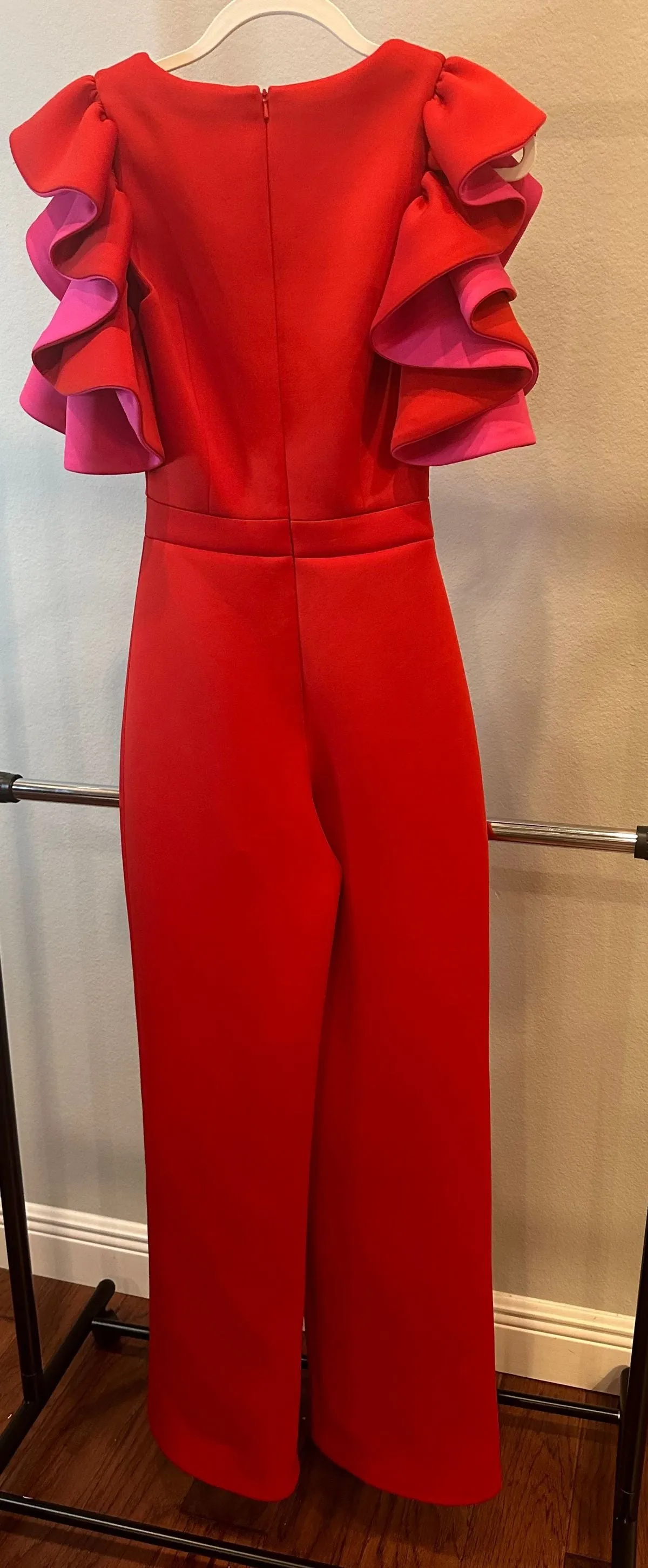 Short Ruffled Sleeve Jumpsuit by Jovani 68736