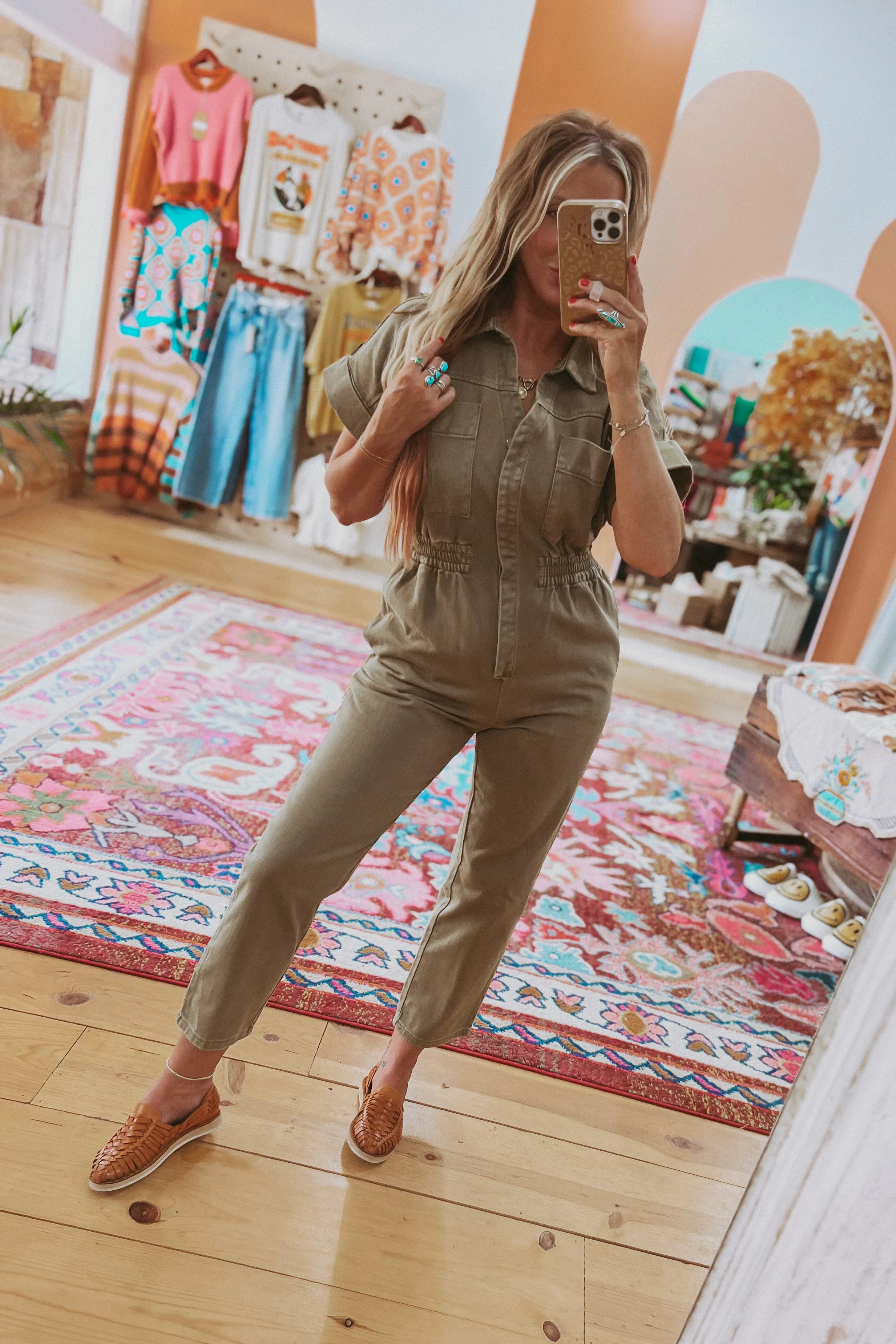 Short Sleeve Utility Jumpsuit