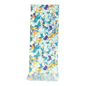 Sky Abstract  Printed Scarf With Pocket Square