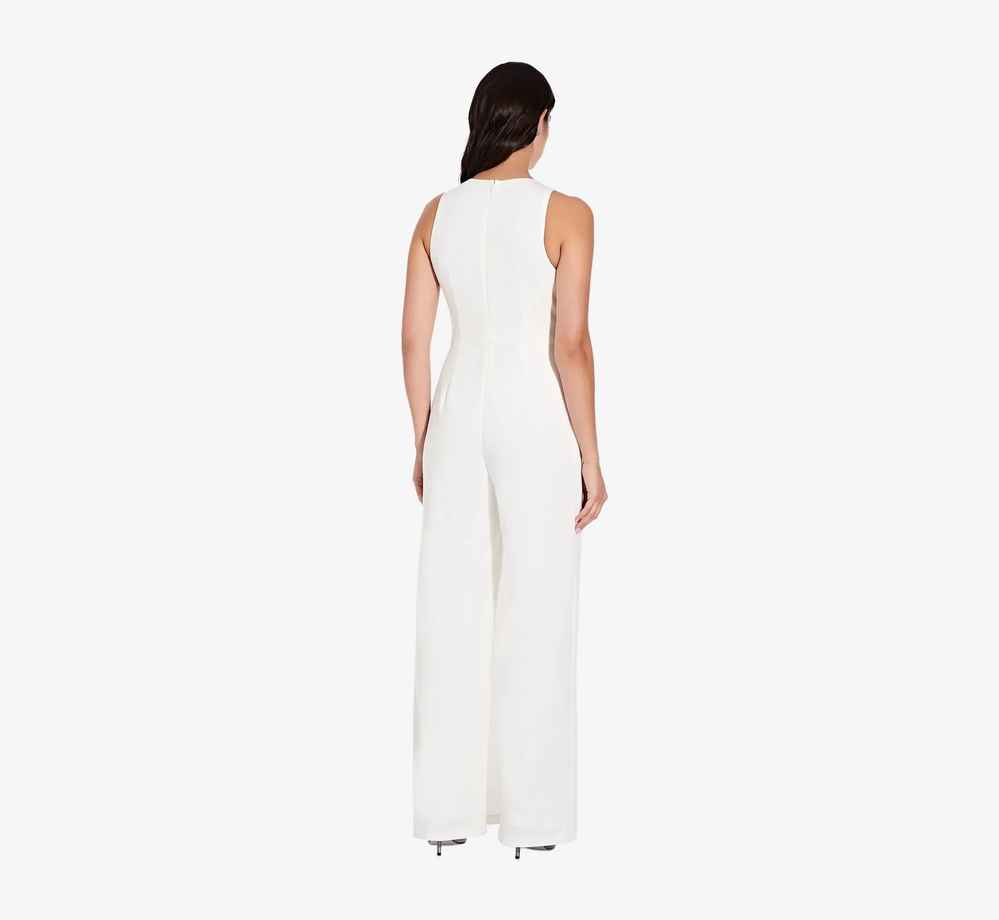 Sleeveless Asymmetrical Jumpsuit In Ivory