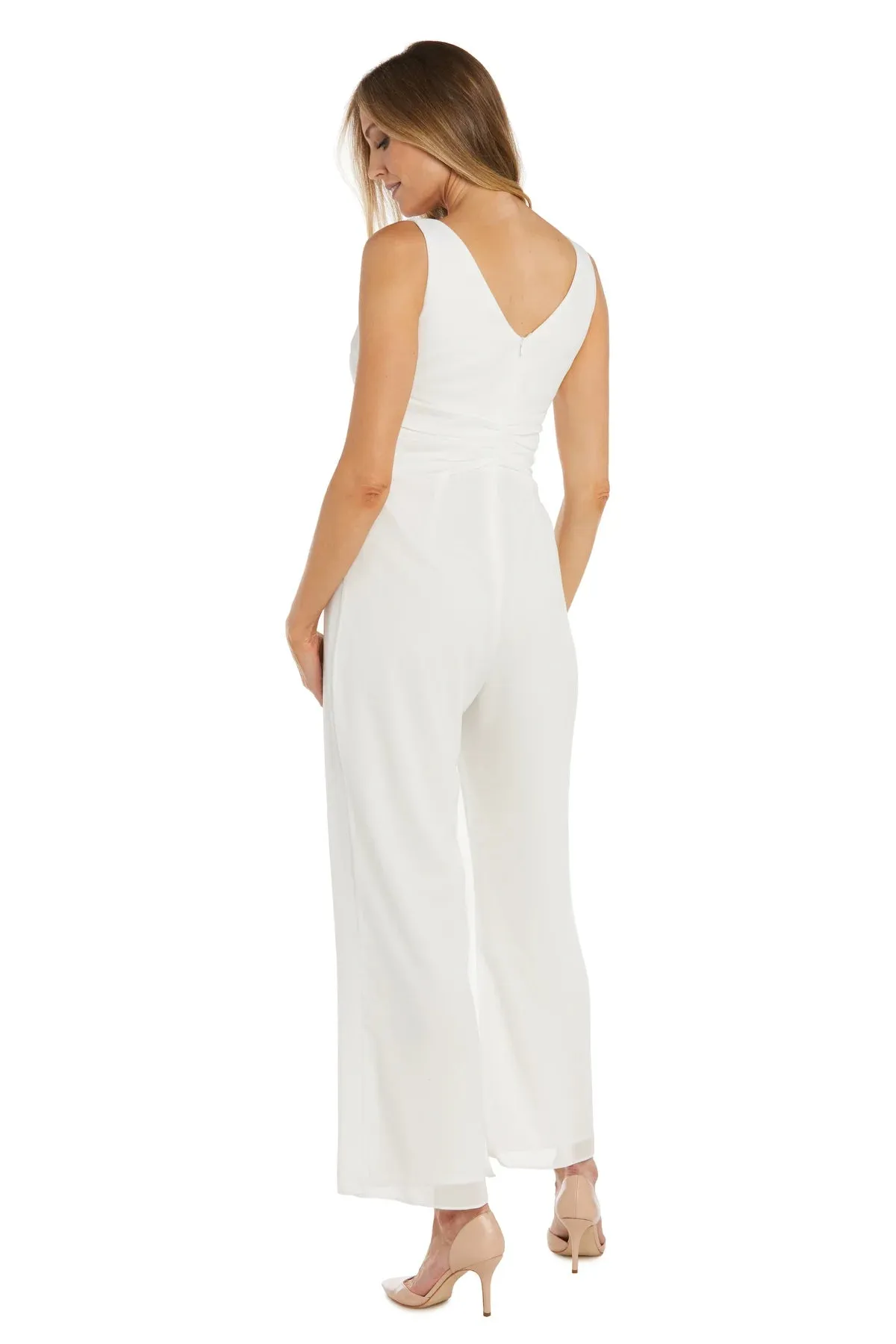 Sleeveless Flyaway Pant Jumpsuit Ivory -RM Richards