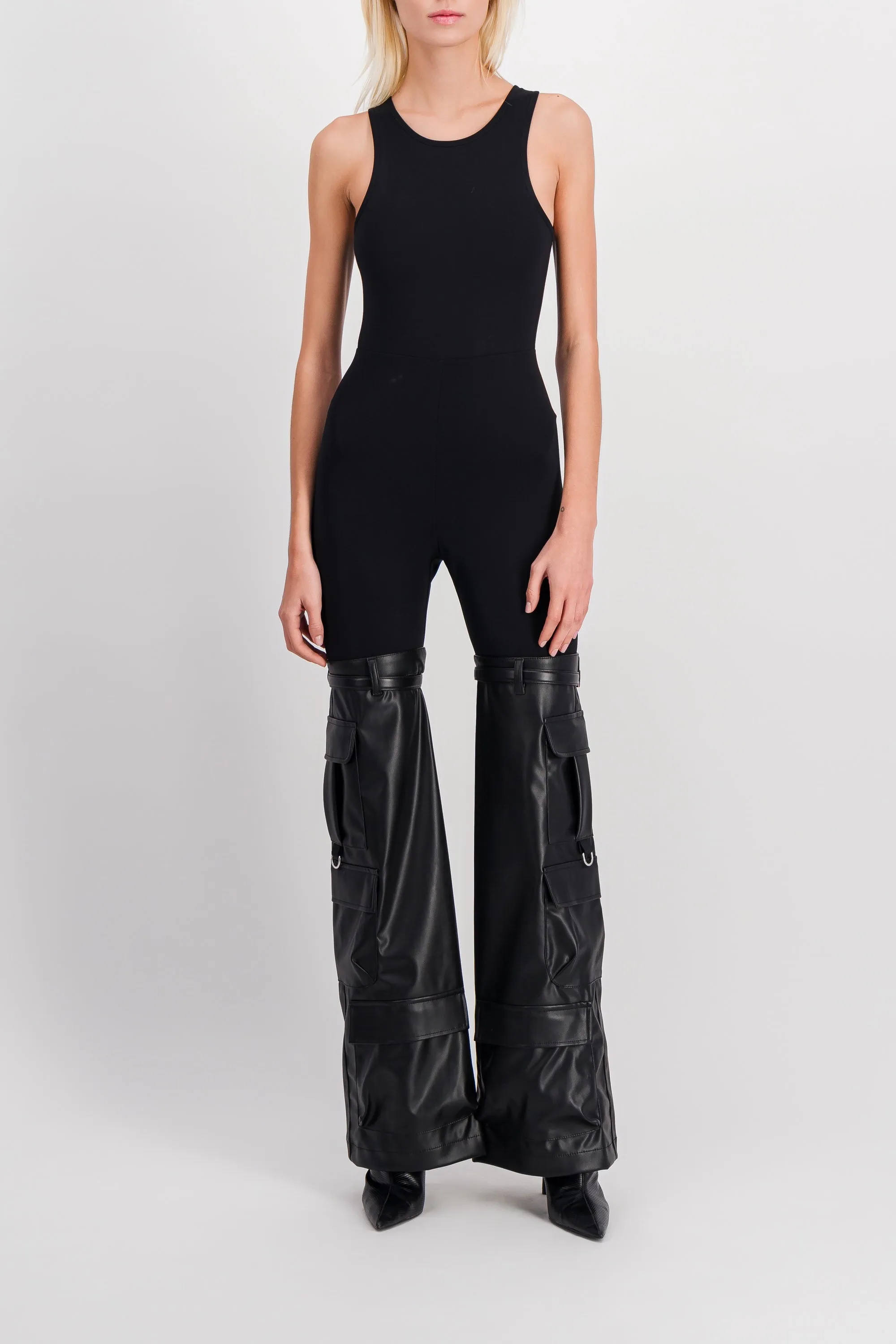 Sleeveless hybrid jumpsuit