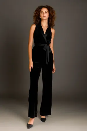 Sleeveless Velvet Jumpsuit