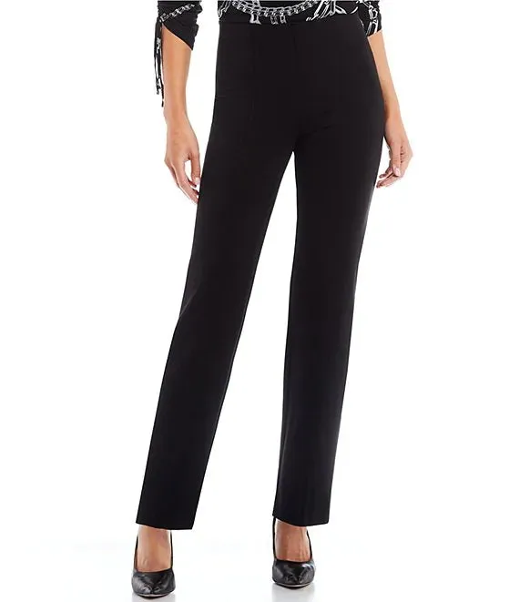 Slim Factor by Investments Ponte Knit No Waist Slim Straight Pants