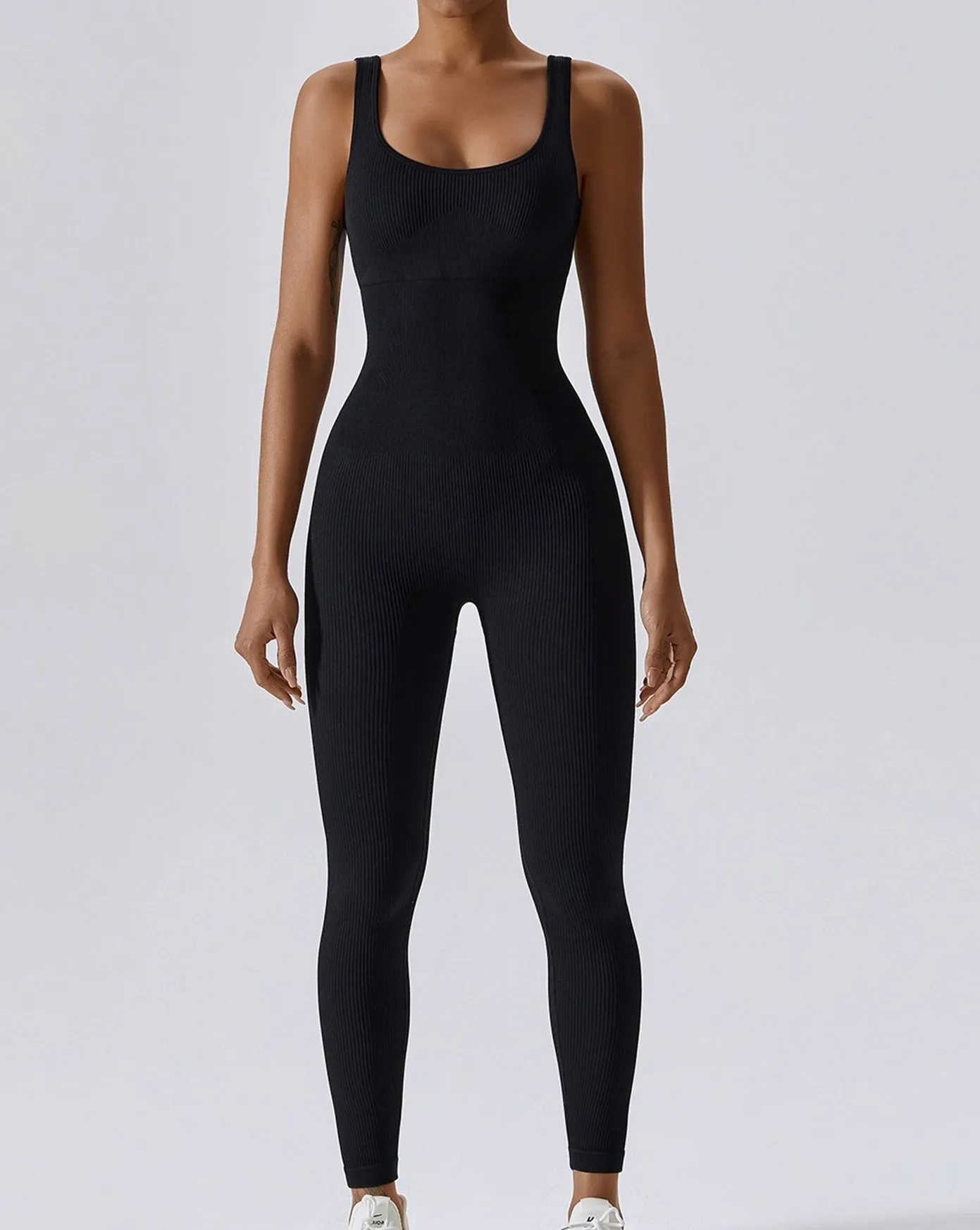 Slim-Fit Stretch Seamless Tummy Tuck Jumpsuit