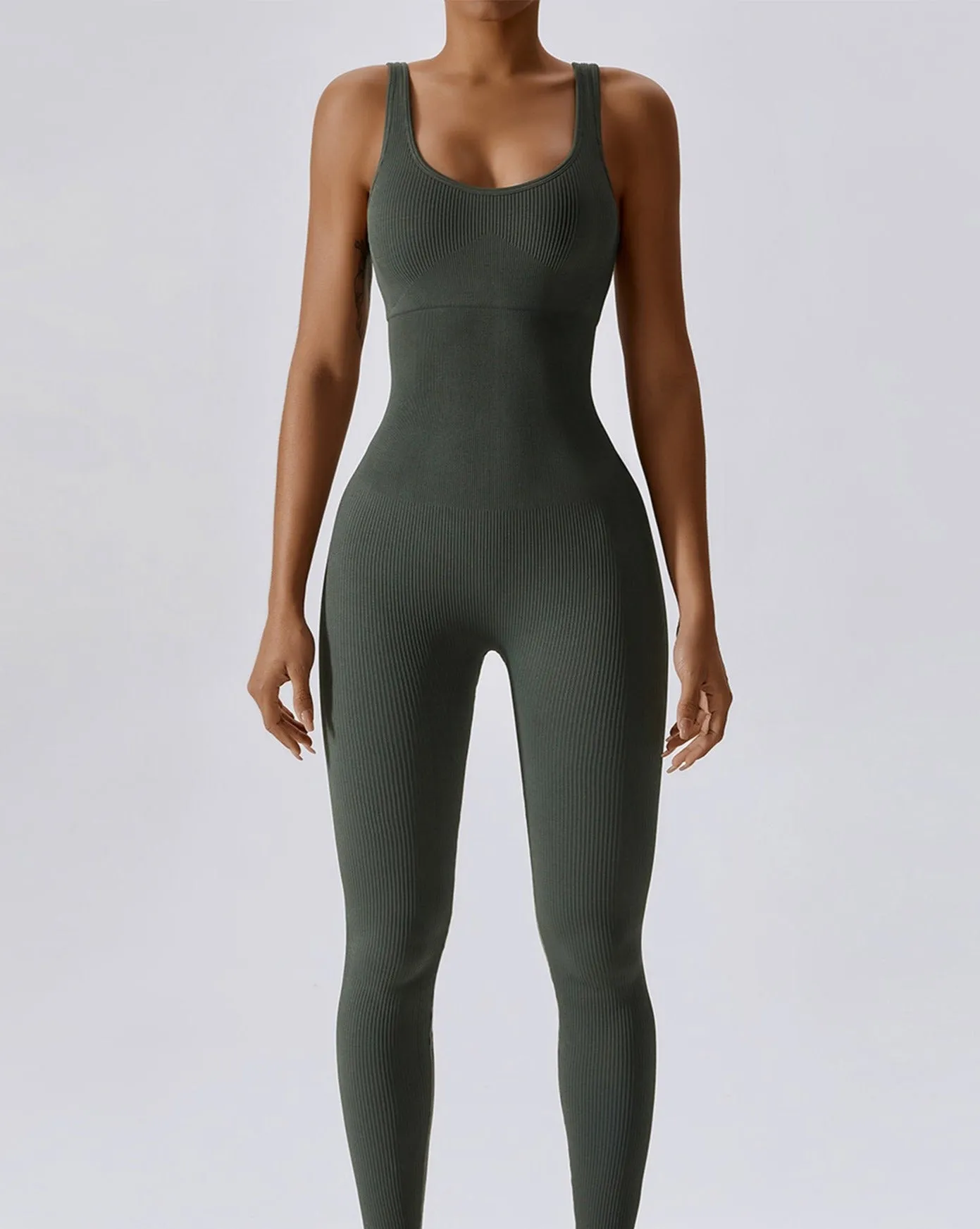 Slim-Fit Stretch Seamless Tummy Tuck Jumpsuit