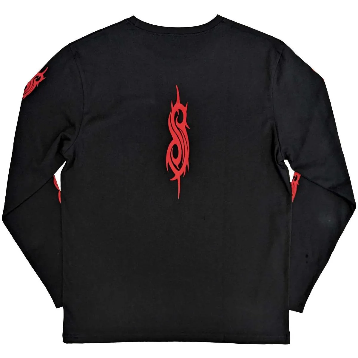 Slipknot Unisex Long Sleeve T-Shirt: Skeleton Flag (Back & Sleeve Print)