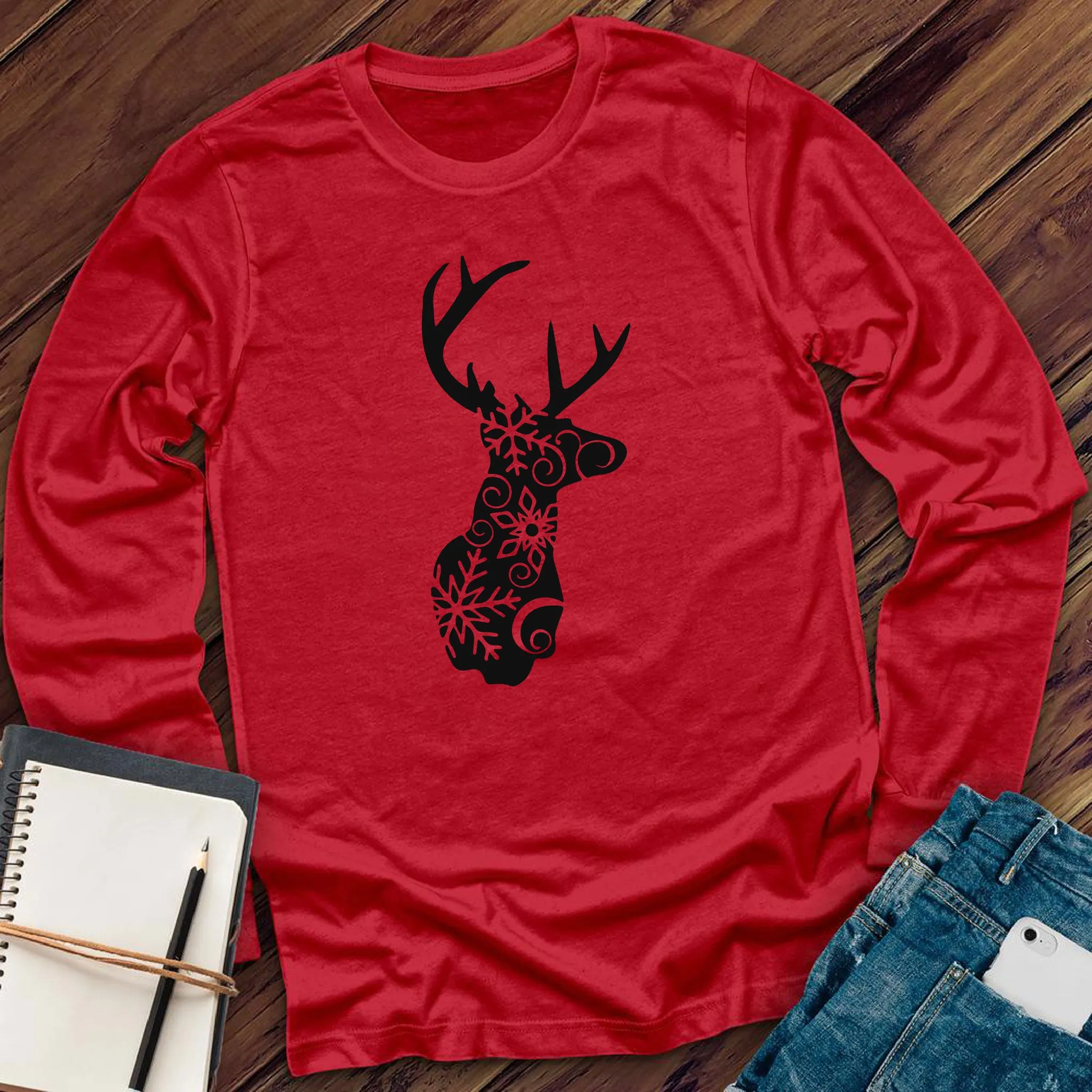 Snowflake Reindeer Long Sleeve