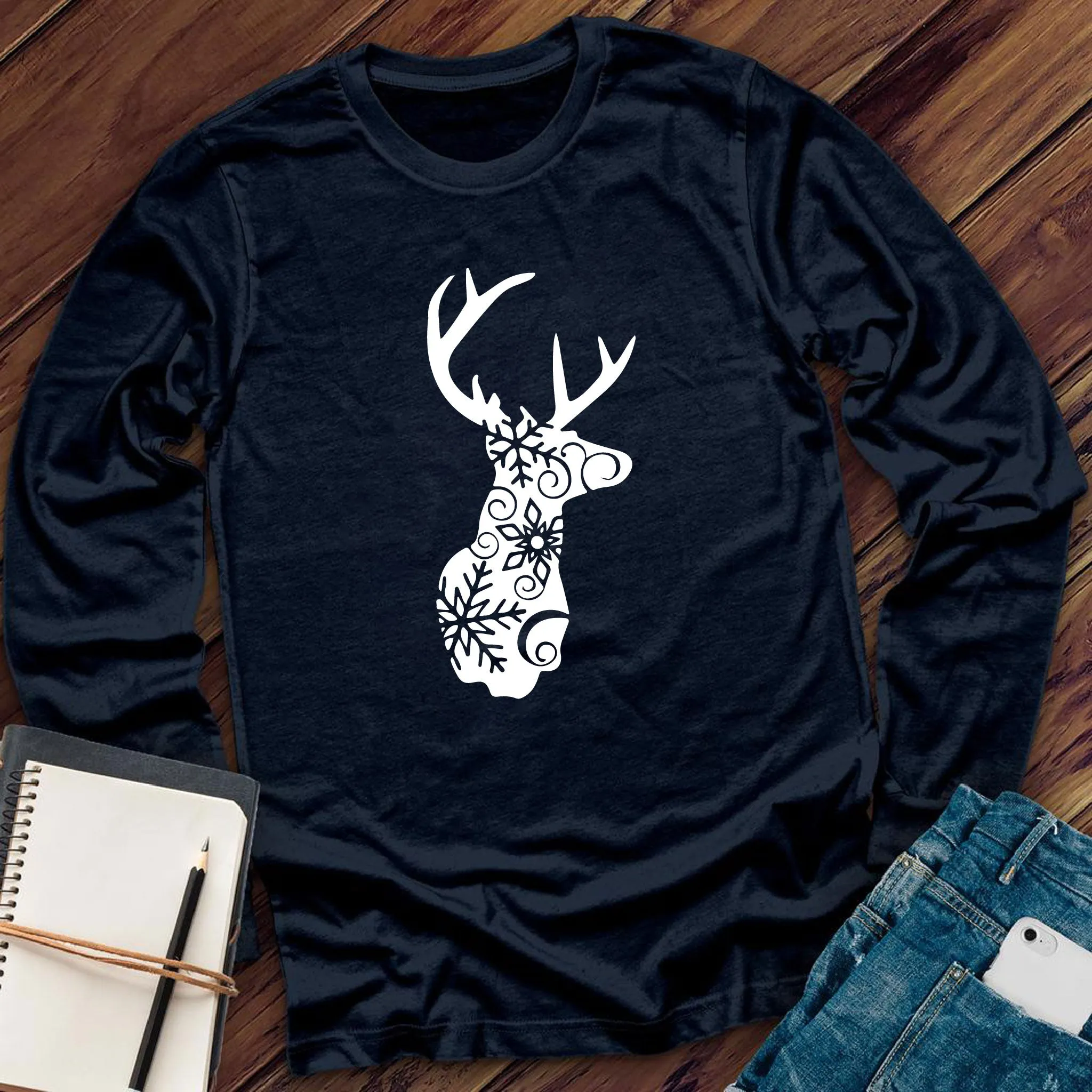 Snowflake Reindeer Long Sleeve