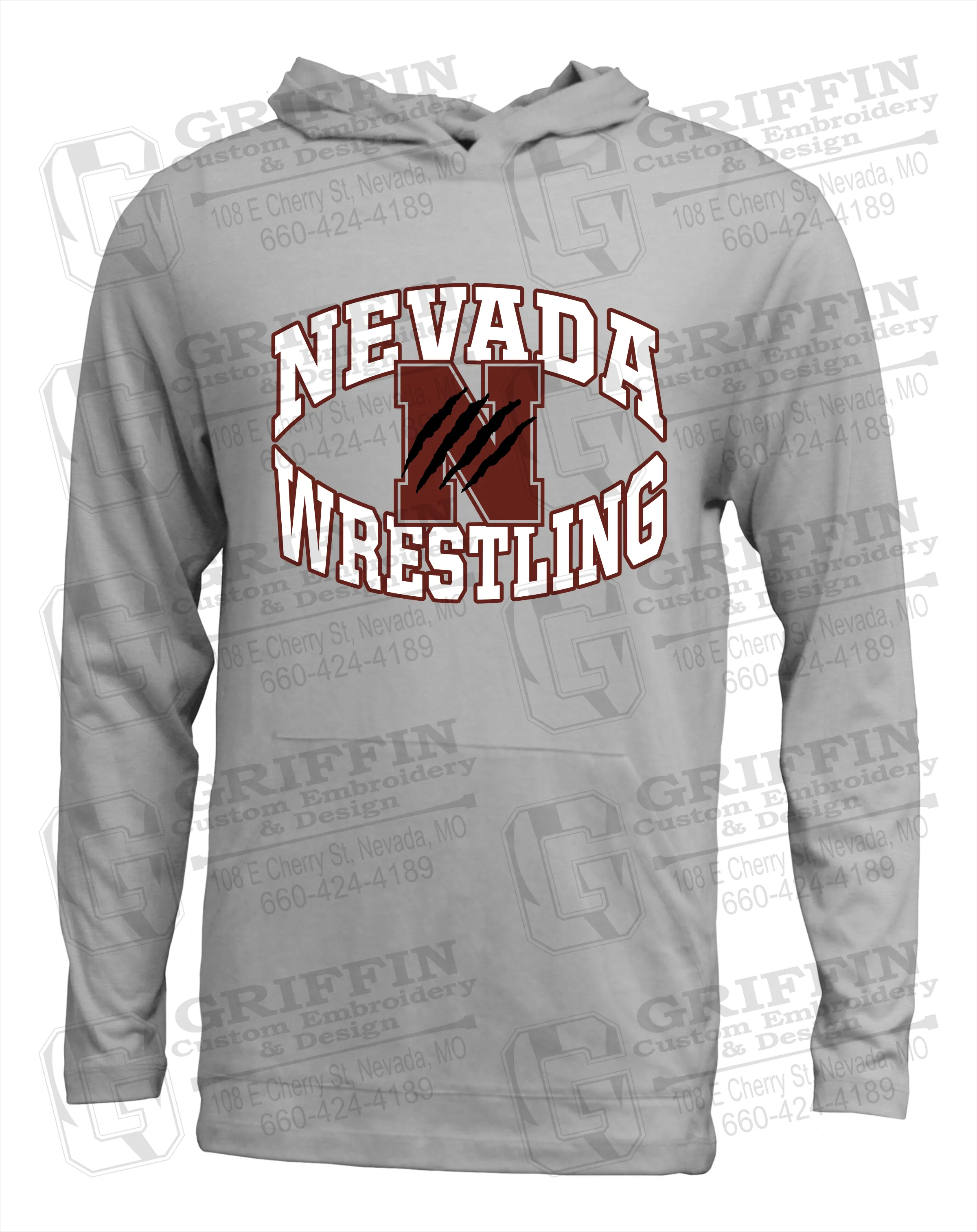 Soft-Tek T-Shirt Hoodie - Wrestling - Nevada Tigers 23-H