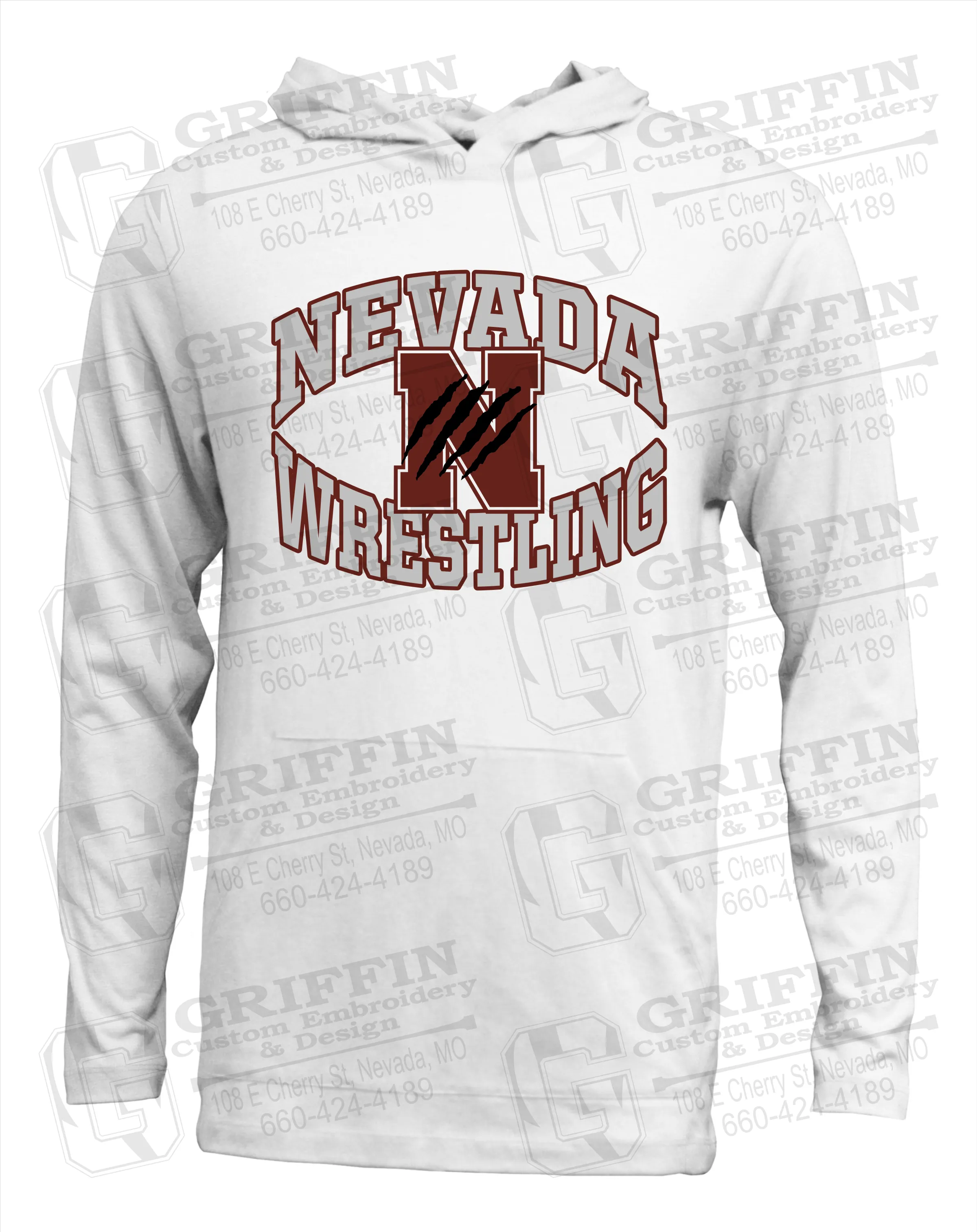 Soft-Tek T-Shirt Hoodie - Wrestling - Nevada Tigers 23-H