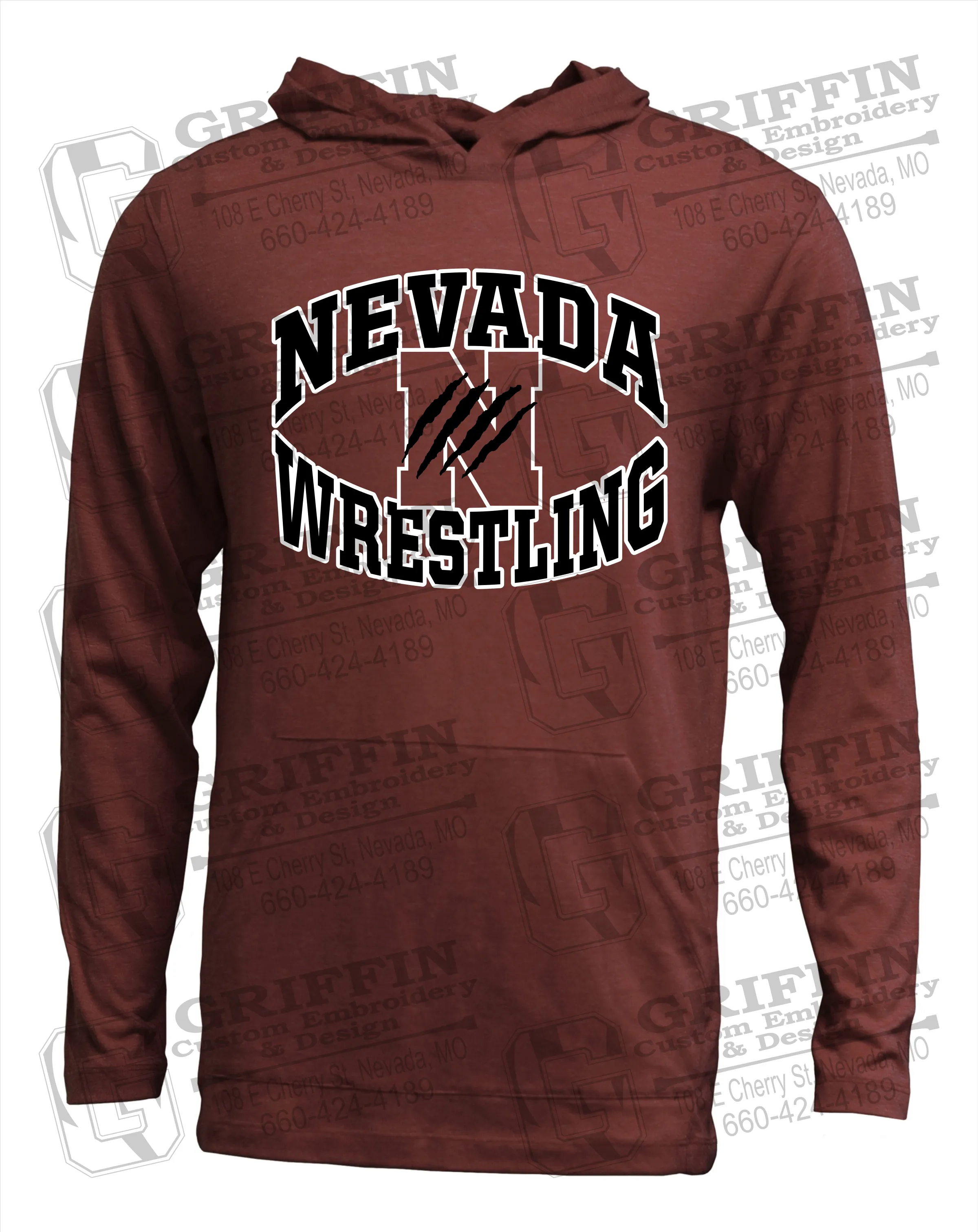 Soft-Tek T-Shirt Hoodie - Wrestling - Nevada Tigers 23-H