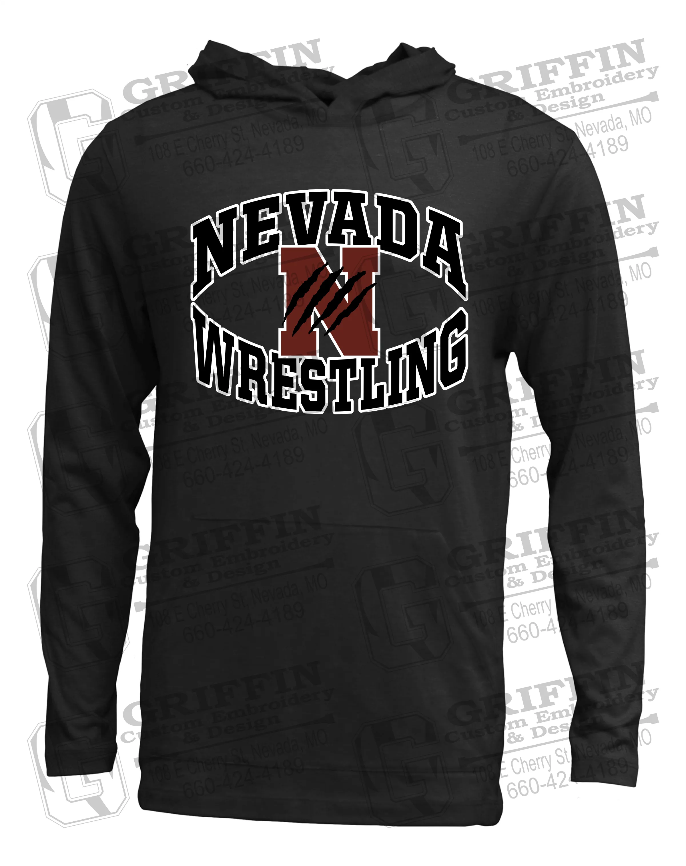 Soft-Tek T-Shirt Hoodie - Wrestling - Nevada Tigers 23-H