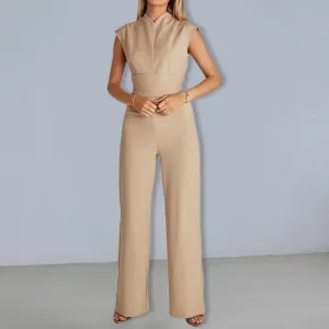 Solid Color Wide Leg Jumpsuit