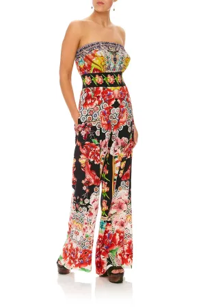 Strapless Jumpsuit W/ Belt- Painted Land