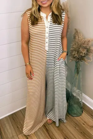 Striped Colorblock plus Jumpsuit