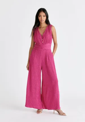 Textured Back-Tie Jumpsuit