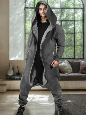 Thermal Fleece Lined Hooded Jumpsuit