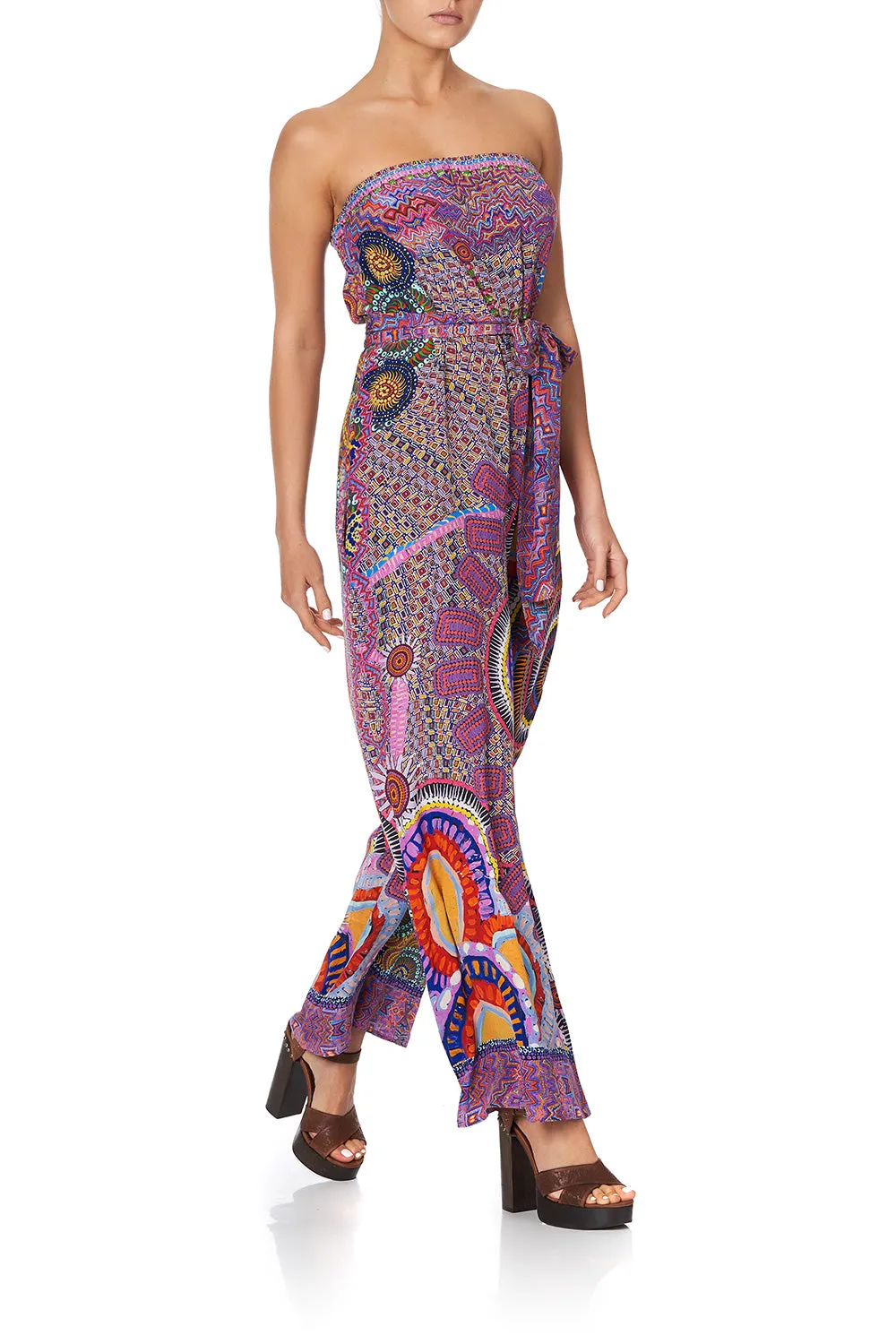 TIE WAIST STRAPLESS JUMPSUIT WARLU DREAMING