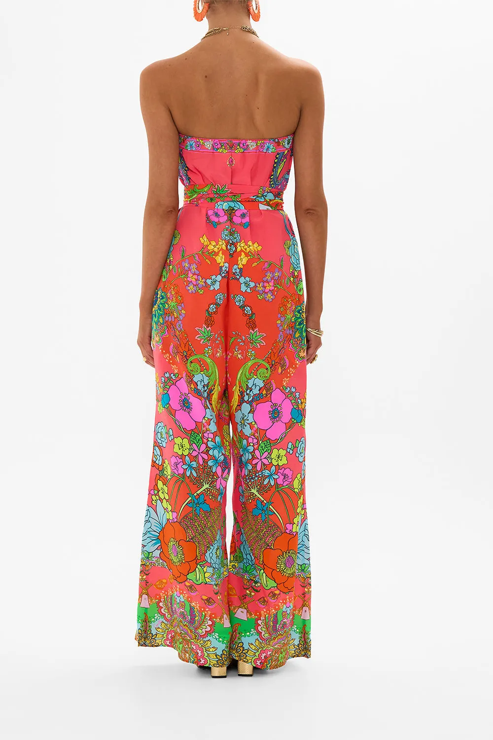 TIE WAIST STRAPLESS JUMPSUIT WINDMILLS AND WILDFLOWERS