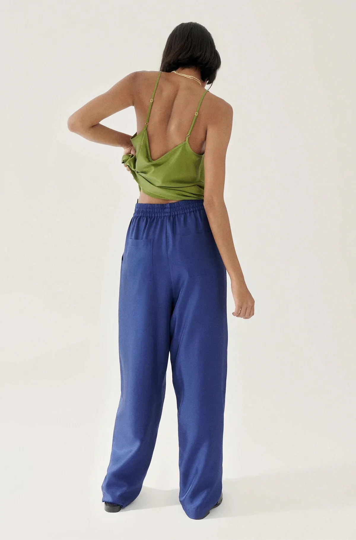 Twill Slouch Pants Karner Blue