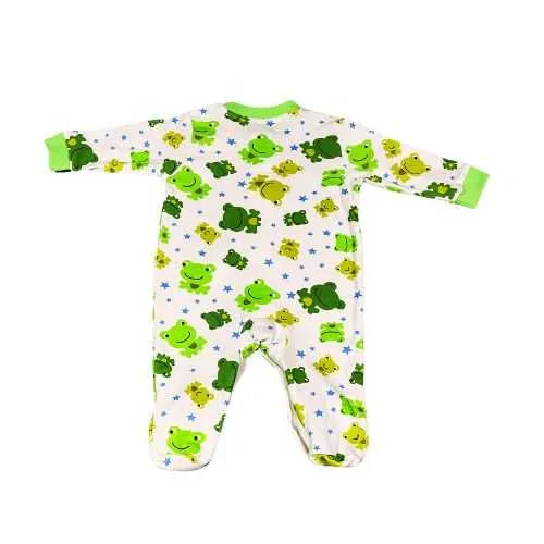 Unisex Baby Clothing Frog Star All-Over Print Footed Cotton Jumpsuit