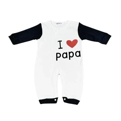 Unisex Baby I Love You Papa Cotton Jumpsuit