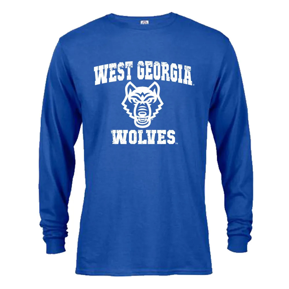 University of West Georgia UWG Wolves Distressed Retro Logo Long Sleeve T-Shirt