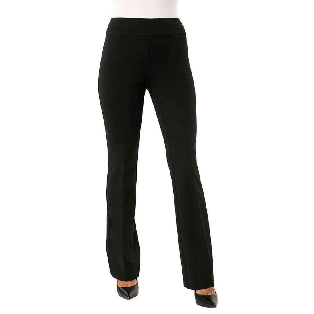 UP! Women's  Boot Stretch Crepe Pants Flatten and Flatter Style 65249 Color Black