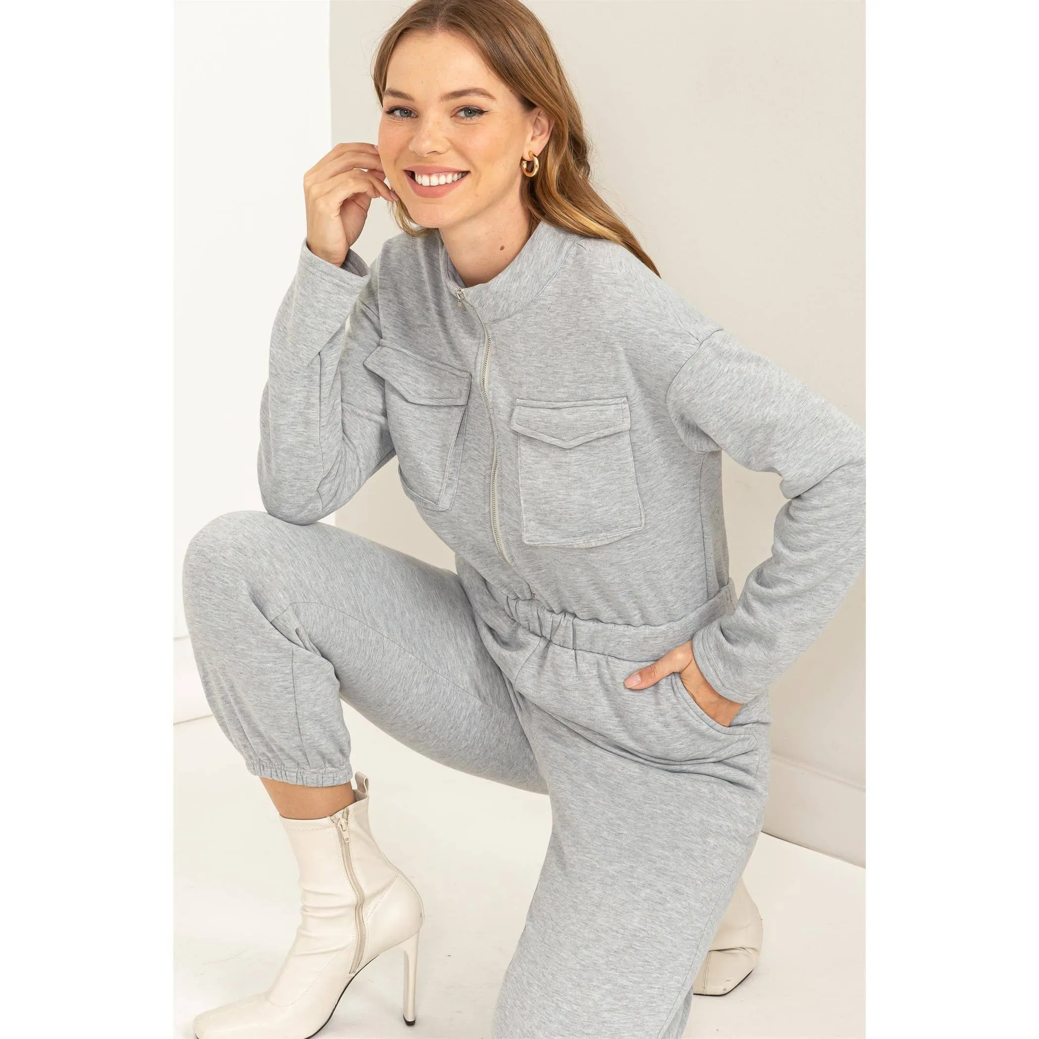 Upgrade Brushed French Terry Jumpsuit w/ pockets