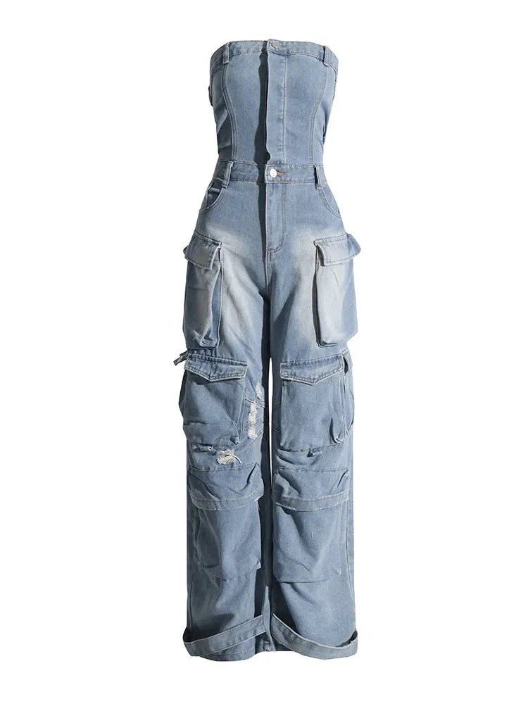 Urban Chic Strapless Cargo Jumpsuit