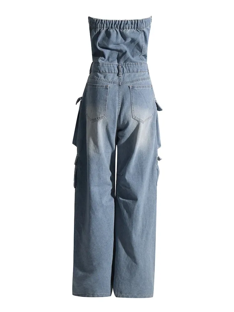 Urban Chic Strapless Cargo Jumpsuit