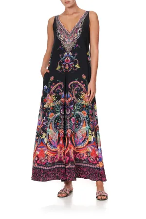 V NECK FLARED JUMPSUIT BOHEMIAN REBELLION