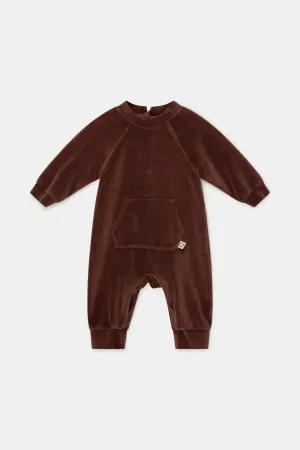 Velour baby jumpsuit