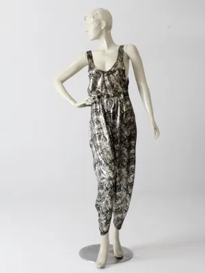 vintage 80s metallic jumpsuit