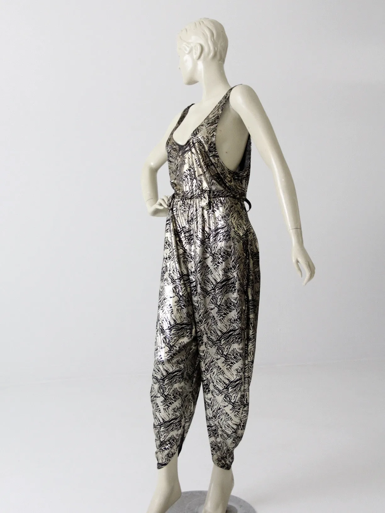 vintage 80s metallic jumpsuit