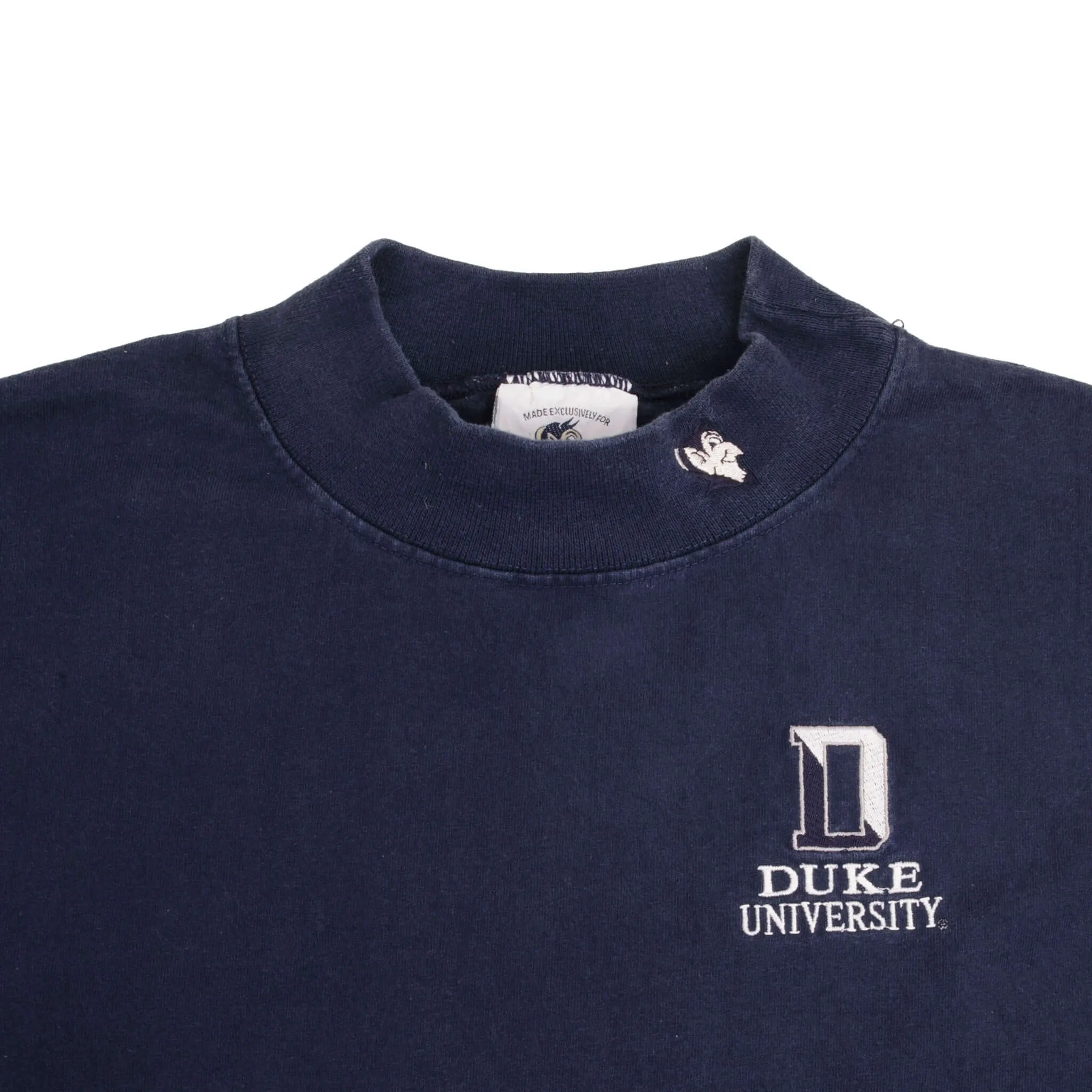 VINTAGE DUKE UNIVERSITY LONG SLEEVE TURLE NECK TEE SHIRT 1990S XL MADE IN USA