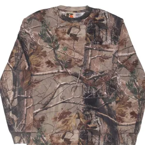 VINTAGE HUNTING REALTREE APHD CAMO LONG SLEEVE POCKET TEE SHIRT SMALL