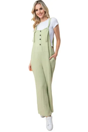 White Birch Texture Sleeveless Wide Leg Jumpsuit