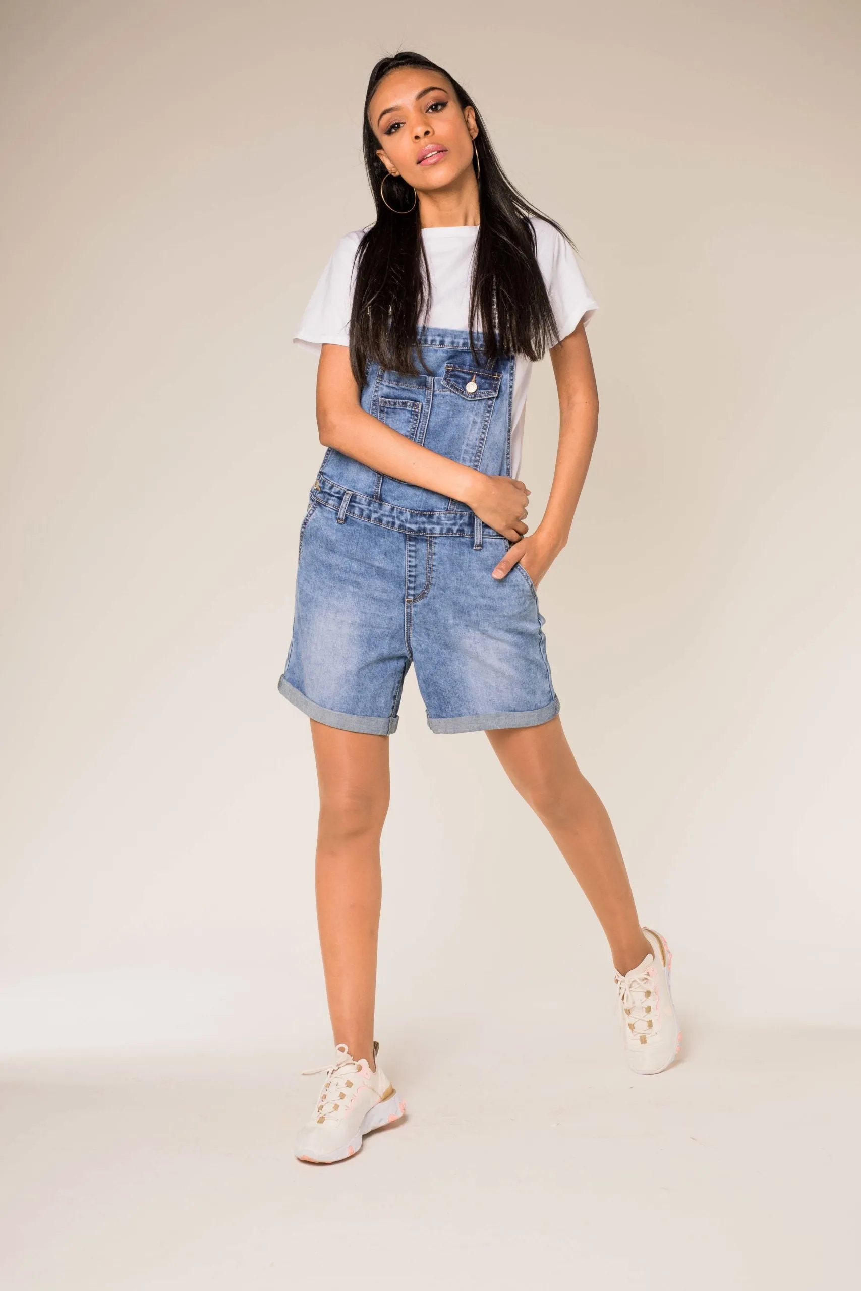 Wholesale Blue Short Boyfriend Jumpsuit