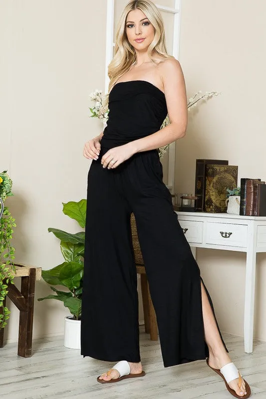 Wide Leg Jumpsuit wit Pockets-2 Colors