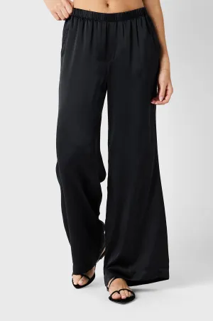 WIDE LEG PANT IN BLACK SILK