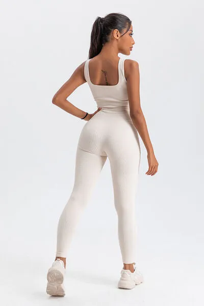 Wide Strap Sleeveless Active Jumpsuit