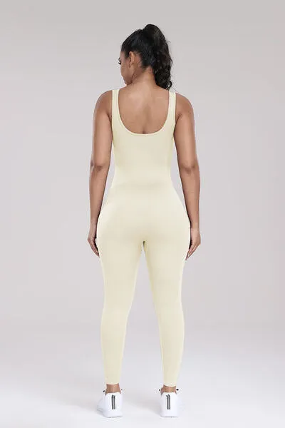 Wide Strap Sleeveless Active Jumpsuit