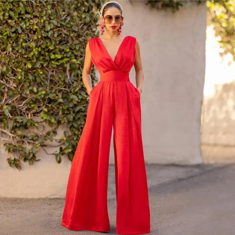 Women  Elegant Solid Jumpsuit