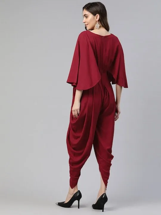 Women Flared Sleeves Jumpsuit With Embellished Detail