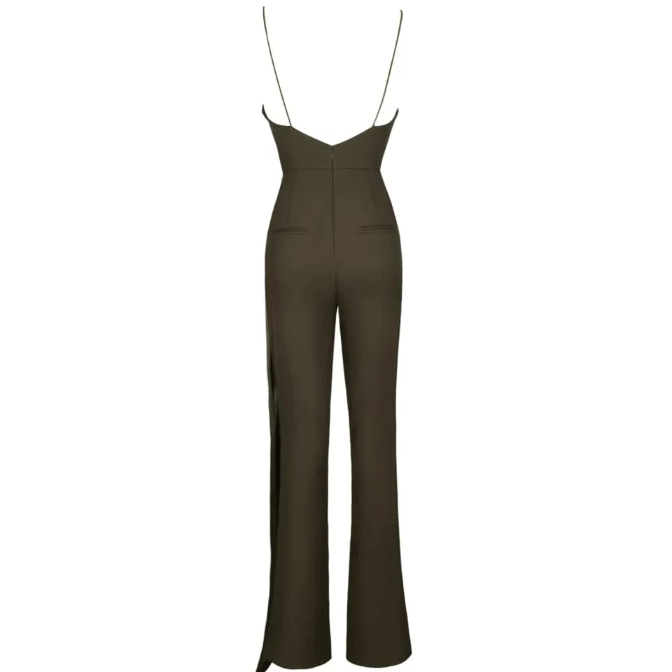 Women Formal wear crepe bikini draped jumpsuits